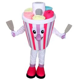 2018 Discount factory Lovely Colourful Ice Cream Mascot Costume Cartoon Character adult Halloween party Carnival Costume287B