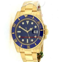 Christmas gift High Quality Wristwatches Watch 18K YELLOW GOLD BLUE CERAMIC 40MM WATCH REF 116618 Unworn250n