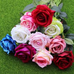 11pcs lot Decor Rose Artificial Flowers Silk Flowers Floral Latex Real Touch Rose Wedding Bouquet Home Party Design Flowers190Y
