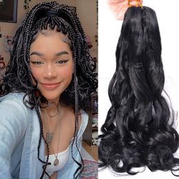 French Curly Braiding Hair 22 Inch Pre Stretched Bouncy Braiding Hair 75g/pcs Loose Wavy Braiding Hair French Curly Hair LS04