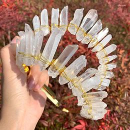 Hair Clips Natural White Crystal Crown Tiaras Bridal Headband Festival Gift Party Accessories Witch Theme Event Wedding Headwear