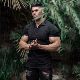 Men's T-Shirts Running Shirt Sports Compression T Shirt Men Gym Short Sleeve Slim Fit T-Shirt Polo Top Male Workout Fitness Training Clothing L230715