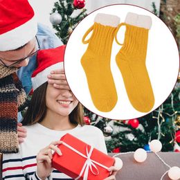 Dog Apparel 3D Beer Mug Yellow Knitted Socks Washable Soft Funny Floor Sock Comfortable Winter Thick Keep Warm For Women Men Christmas Gift