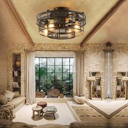 Ceiling Lights Farmhouse Fan Lamp Bedroom American Creative Restaurant Supermarket