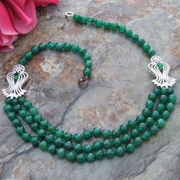 Chains Handmade 3strands Green Stone Micro Inlay Zircon Accessories Sweater Necklace Long 58-63 Cm