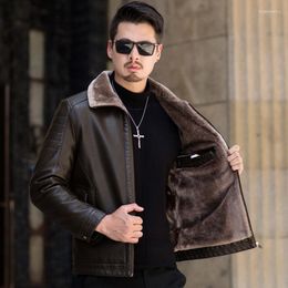 Men's Jackets 2023 Winter Middle-aged Fur Integrated Coat Plush Thickened Warm Sheep Skin Father's Leather Jacket Incerun Men