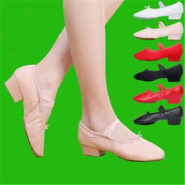 Dance Shoes Quality Dancing Shoes For Women Middle Heel Leather Girls Women's Ballet Dance Shoes Belly Yoga Dance Shoes Teachers's Shoes 230715