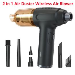 Lint Removers 2 in 1 Wireless Air Duster USB Dust Blower Handheld Collector Rechargable 120W Portable for PC Laptop Car Clean Keyboard 230714