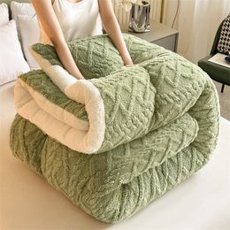 Blankets Soft Super Thick Winter Warm Blanket Artificial Lamb Cashmere Weighted Blankets for Beds Cosy Thicker Warmth Quilt Comforter 230714