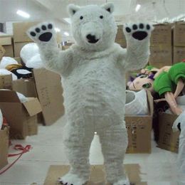 2018 High Quality Professional Polar Bear Mascot Costume Fancy Dress Adult Size for Halloween party event255B