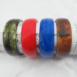 Bangle UJBOX In Korean Multicolor Pattern Wrist On Hand Jewelry Accessories Acrylic Resin Bangles Bracelets For Women