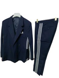 2024 дизайнерские мужские костюмы Пиджаки Роскошная одежда в западном стиле классические пальто со светоотражающими полосками и принтом в виде букв мужские пальто для сотрудничества приталенный повседневный костюм