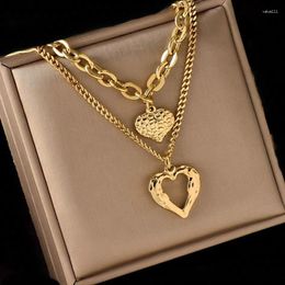 Pendant Necklaces Coated Delicate Couple Necklace Women Wedding Gift Sweater Chain Designer Heart Jewellery