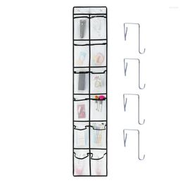 Storage Boxes Over Door Shoe Rack Holder 12 Grids Large Pocket Organiser With 4 Strong Hooks For Men Women