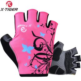 Sports Gloves X-Tiger Women Shockproof Sports Gloves Cycling Gloves Breathable Washable Half Finger Riding Motorcycle MTB Bicycle Bike Gloves 230715