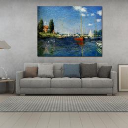 Impressionist Canvas Art Argenteuil Handmade Claude Monet Painting Landscape Artwork Modern Living Room Decor