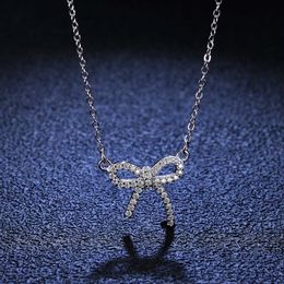 Designer Sterling Sier Pendant 1 Claw Mosan Diamond Necklace Women's Fashion Tiffay Butterfly New Collar Chain