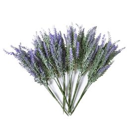 6x Bundles Artificial Lavender Bouquet Fake Lavender Bunch Purple Flowers Artificial Plant For Wedding Home Decor Off276s