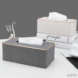 Tissue Boxes Napkins Luxury Phnom Penh Leather Tissue Box Home Decor Living Room Office Car Napkin Holder Case New Elegant Paper Box R230715