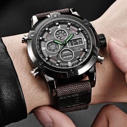 Men Military Watch 50mm Big Dial LED Quartz Clock Sport Male Relogios Masculino Montre Homme 2021 Wristwatches270J