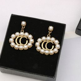 12 Style Brand Diamond Dangle Earrings Stud Designer Earrings Letter Luxury Earrings Jewelry Women Wedding Party Gifts
