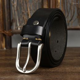 Belts 3.8CM Thick Cowhide Genuine Leather Casual Jeans Cowboy Belt Men Pin Buckle High Quality Retro Luxury Designer Male Strap Cintos