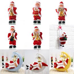 Electronic Santa Toy 27cm Christmas Electric Music Old Man Climbing Ladder Christmas Music Old Man Christmas Gifts Xmas Decoration243K