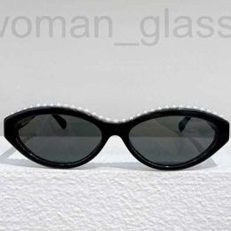 Sunglasses designer Small fragrant sunglasses 23C pearl model 2023 new fashion small round black FIYG