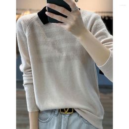 Women's Sweaters Doll Collar Sweater Women Loose Outer Wear All-match Bottoming Shirt Wool Autumn And Winter Lapel Knitted Top