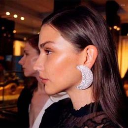 Stud Earrings Luxury Shiny Rhinestone Moon Style Pendant For Women Fashion Jewellery Evening Dress Crystal Gifts