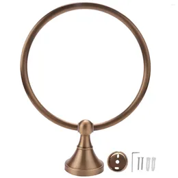 Storage Bags Antique Gold Brass Towel Holder Bathroom Wall Mounted Round Rings Rack Kitchen Accessories