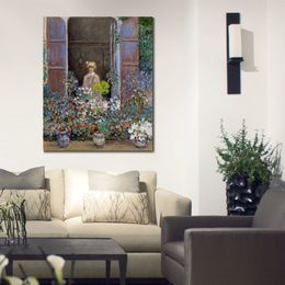 Camille Monet at The Window Argentuile Hand Painted Claude Monet Canvas Art Impressionist Landscape Painting Modern Home Decor