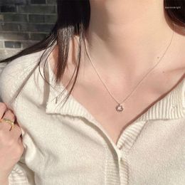 Chains Simple Design Geometric Round Circle Clavicle Chain Necklace For Women Temperament Gentle Pendent Necklaces Jewellery Gifts