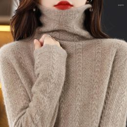 Women's Sweaters Wool Cashmere Sweater Turtleneck Women Autumn Winter Kint Oversized Hollow Out Pullover Long Sleeve Female Jumpers