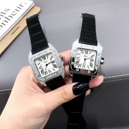 2021 high grade mens watch tank square luxury diamond belt waterproof quartz delivery268z