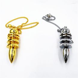 Pendant Necklaces Pendulum For Biolocation Fortune Telling Cone Brass Reiki Charms Metal Divination Healing Pyramid Spiritual