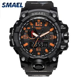 Orange Camouflage Military Watches SMAEL Brand Watch Digital LED Wristwatch Sport 1545B Mens Watch LuxuryClock Men Military Army253B