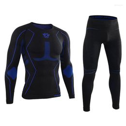 Gym Clothing High Quality Men Thermal Underwear Suit Quick Dry Breathable Male Outdoor Cycling Compression Sportswear Running Tracksuits