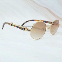 Brand Sunglasses Classic Men White Buffalo Horn Frame Shades Brand Oval Luxury Carter Glasses RoundKajia New