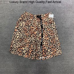 Men's Shorts 23SS KAPITAL Summer Leopard Print Quick Drying Leisure Fashion Men And Women Loose Sports
