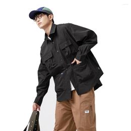 Men's Jackets Multi Pocket Shirts Men Japanese Streetwear Fashion Vintage Loose Casual Outdoor Cityboy Long Sleeve Jacket Male