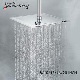 Other Faucets Showers Accs Ultra-thin Bathroom Accessories Slim 8 " 10" 12 " 16" 20 "Square 304 Stainless Steel Rain Shower Chrome 230714