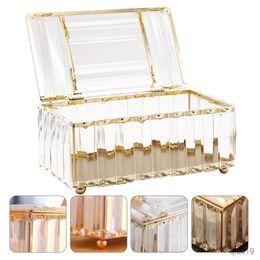 Tissue Boxes Napkins Tissue Box Holder Napkin Glass Case Facial Bathroom Decorative Organizer Storage Towel Rectangular Crystal Paper Guest Dispenser R230715