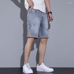 Men's Jeans Harajuku Denim Shorts Men Streetwear Hip Hop Vintage Washed Frayed Five Point Pants 2023 Korean Street Loose