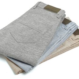 Men s Pants Summer ultra Thin Casual Straight Linen Long Korean Version of the Slim Youth Cotton and linen 230715