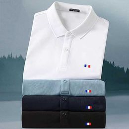 Men's T-Shirts Cotton Lapel T-shirt Homme Long-sleeved Men's 2023 Aautumn New Business Casual Breathable Polo Shirt High-quality 812 L230715