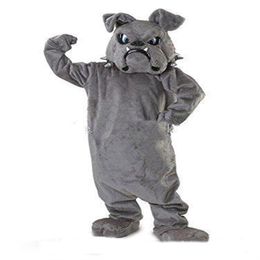 2019 factory new Cool Bulldog Mascot costume Grey School Animal Team Cheerleading Complete Outfit Adult Size158m