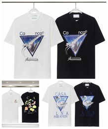 Men's T-shirt designer Casa Rainbow Mushroom alphabet printed short sleeve top Cotton loose men's and women's shirtSXXXL