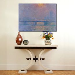 Charing Cross Bridge The Thames Claude Monet Painting Impressionist Art Hand-painted Canvas Wall Decor High Quality