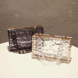 Evening Bags Water Ripples Acrylic Handbags Ice Crack Clutches Transparent Wedding Party Prom Wallets Summer Purses For Women